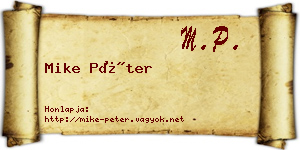 Mike Péter névjegykártya