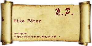 Mike Péter névjegykártya